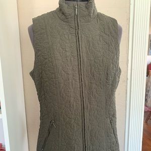 Gray zip up vest